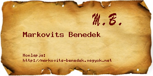 Markovits Benedek névjegykártya