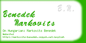 benedek markovits business card